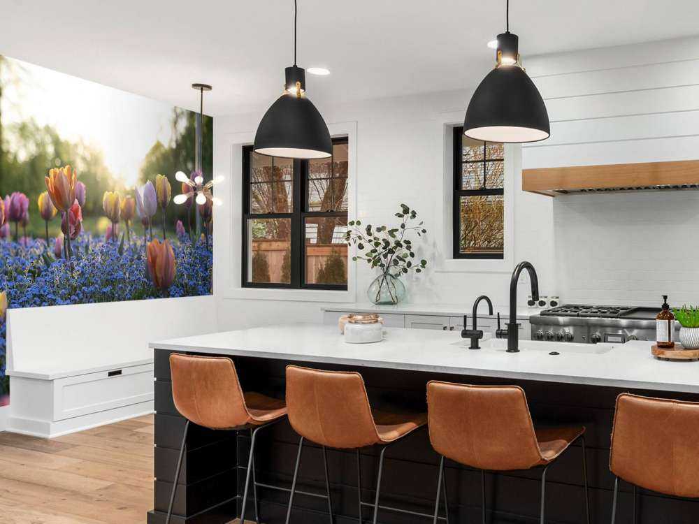 Cheerful tulip field