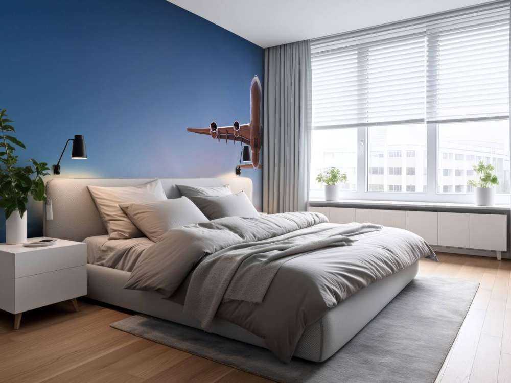 Airplane with beautiful sun