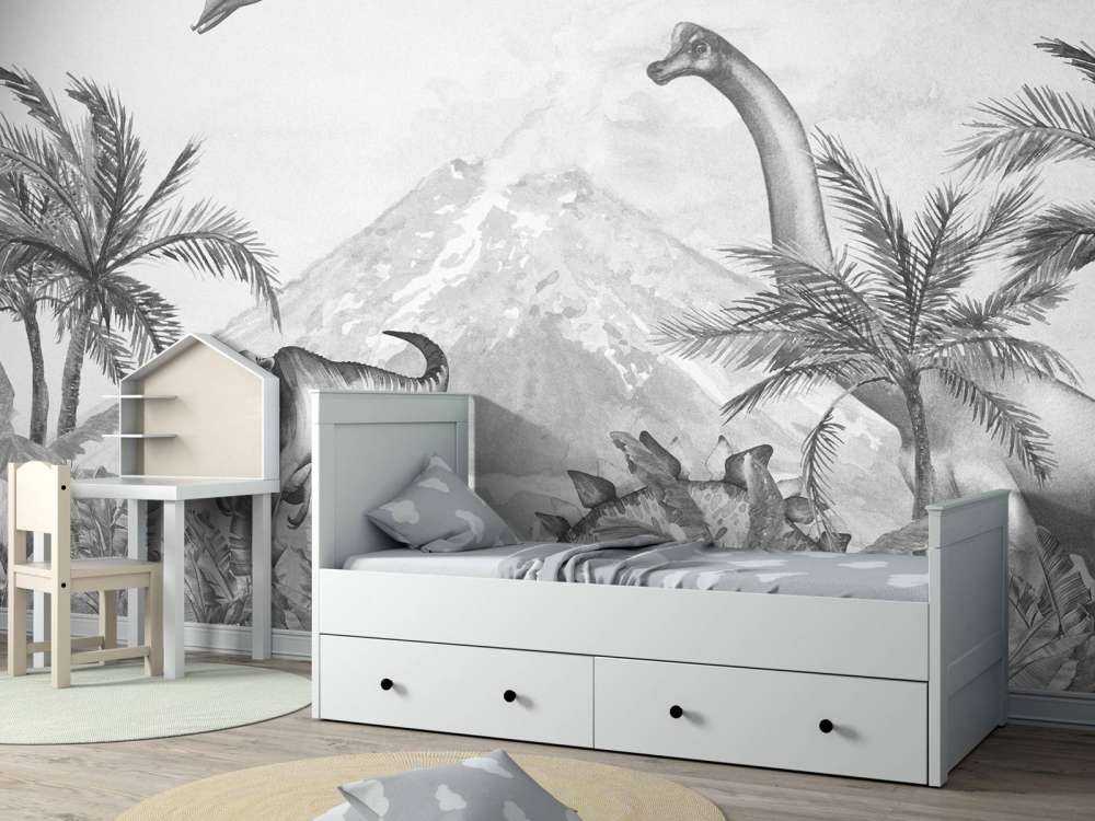 Dino's in black and white