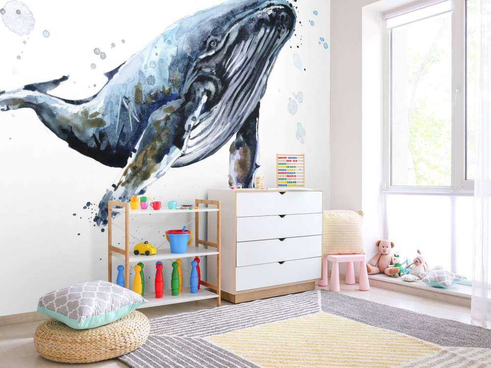 Humpback whale in watercolour