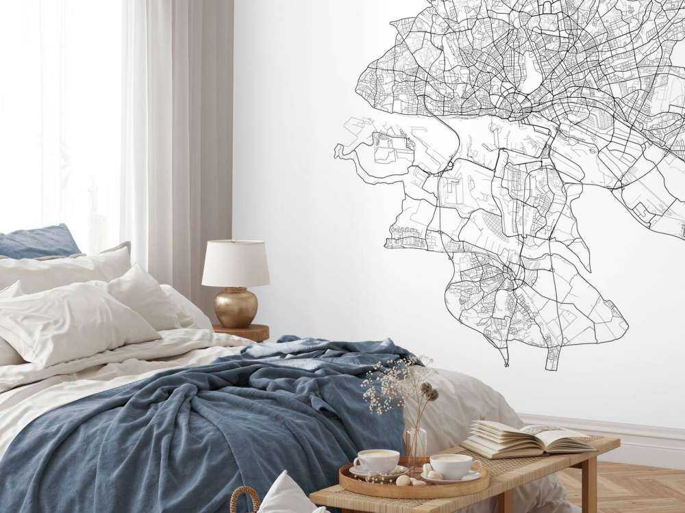 Map of Hamburg, white 