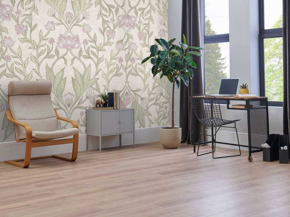 Morris flowers damask - cream