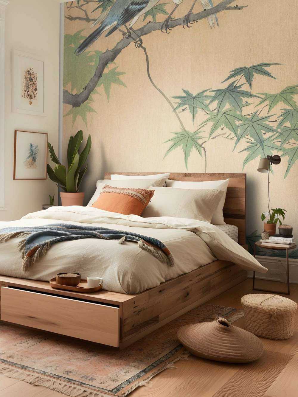 Great tits on maple branch