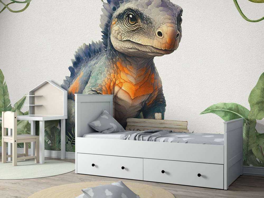 Baby ankylosaurus in the jungle