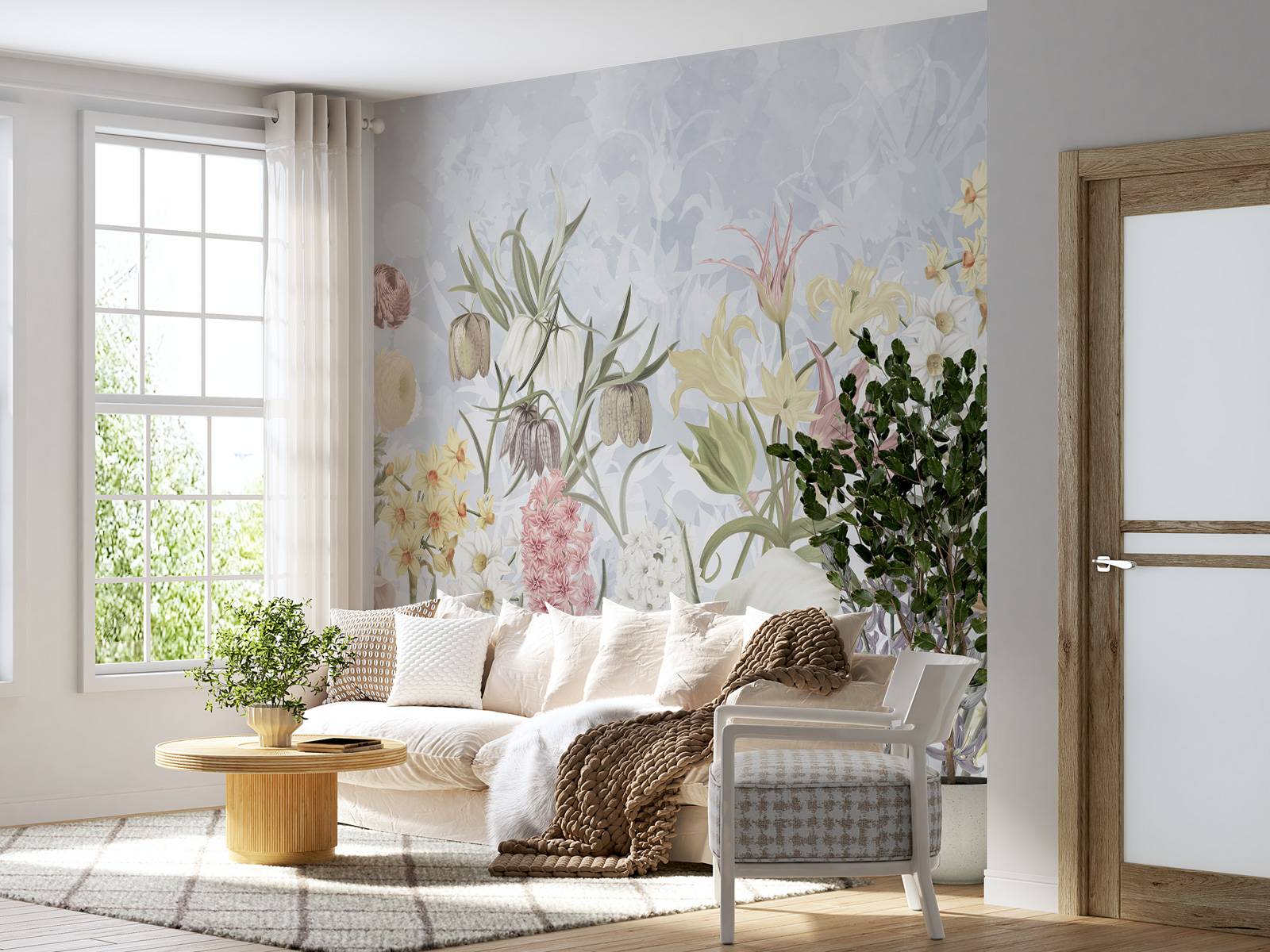 Spring Flowers - Soft Sky Blue