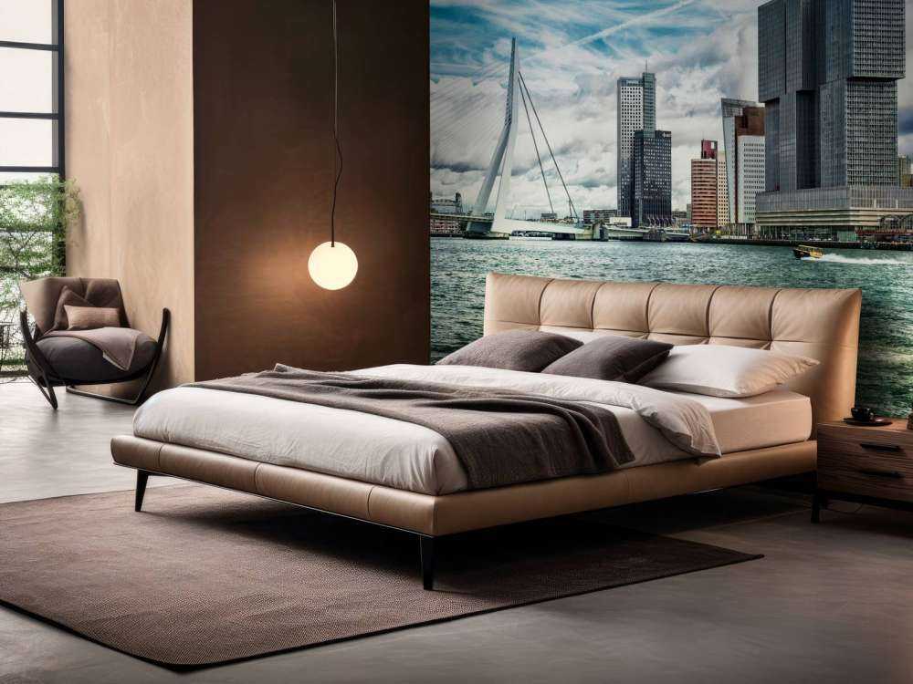 Skyline' Rotterdam with view on the Kop van Zuid in color 