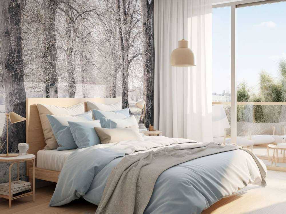 Tire tracks between the trees