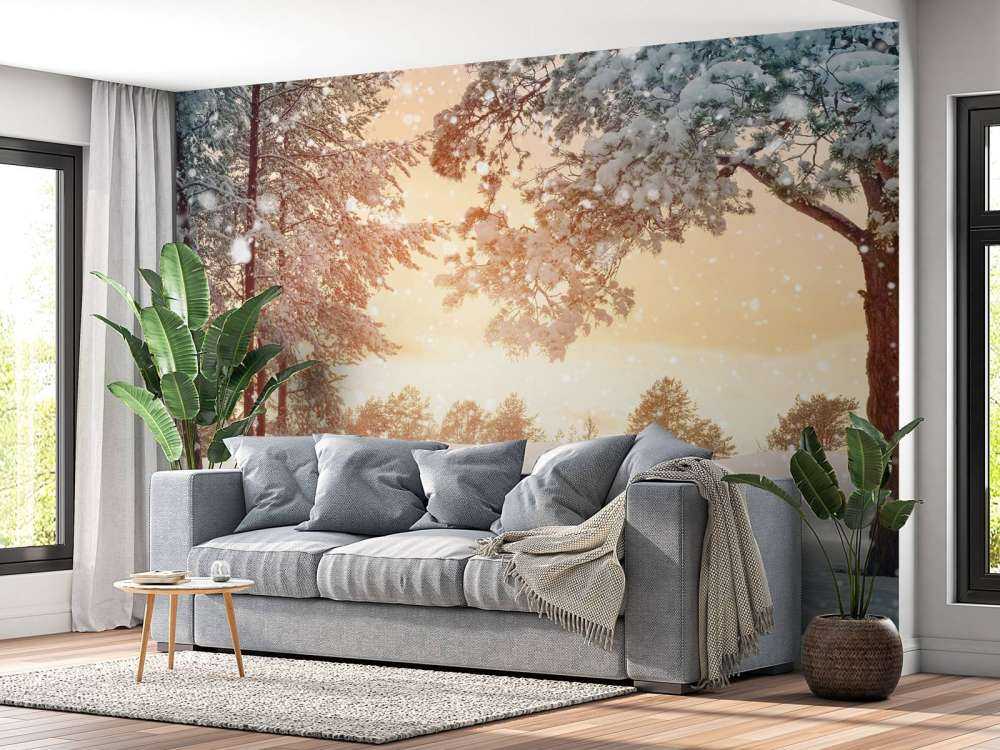 Pine trees with snow