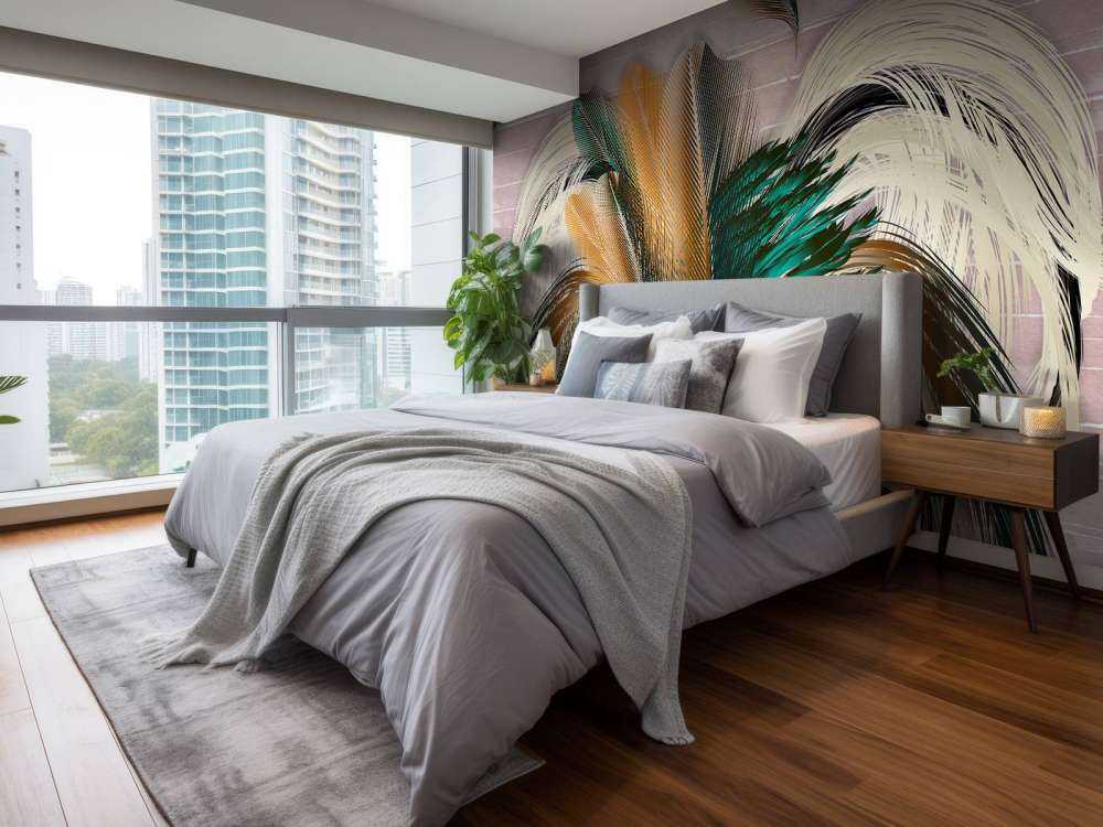 Feathers in flower shape