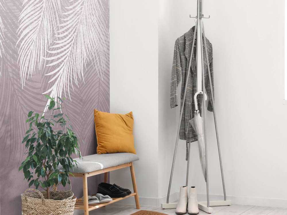 Palm leaves on concrete