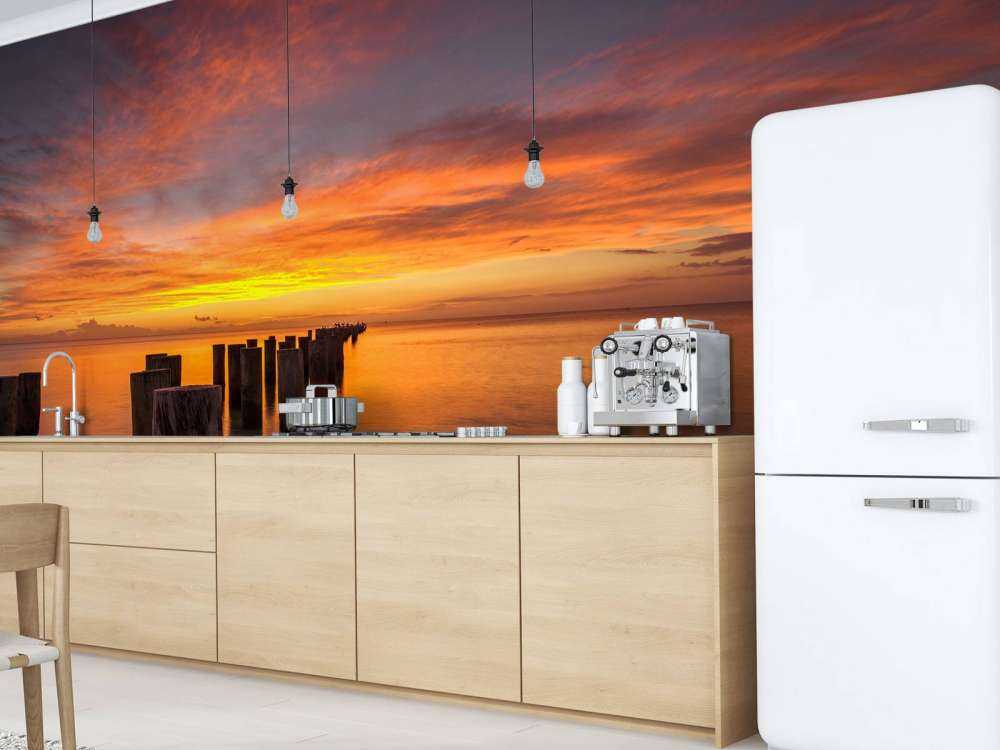 Breakwaters at sunrise