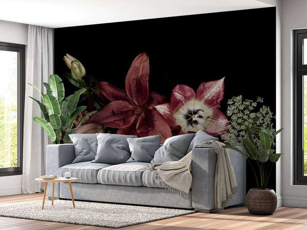 Composed colourful flowers