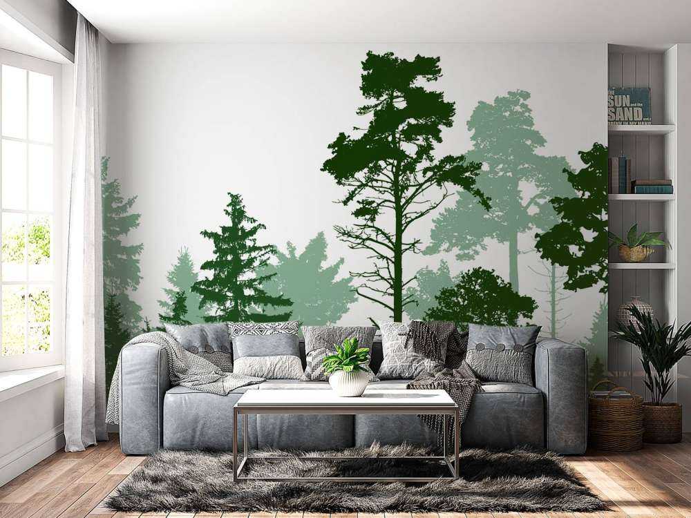 Green coniferous forest