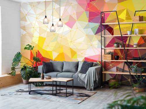 Print of colorful triangles