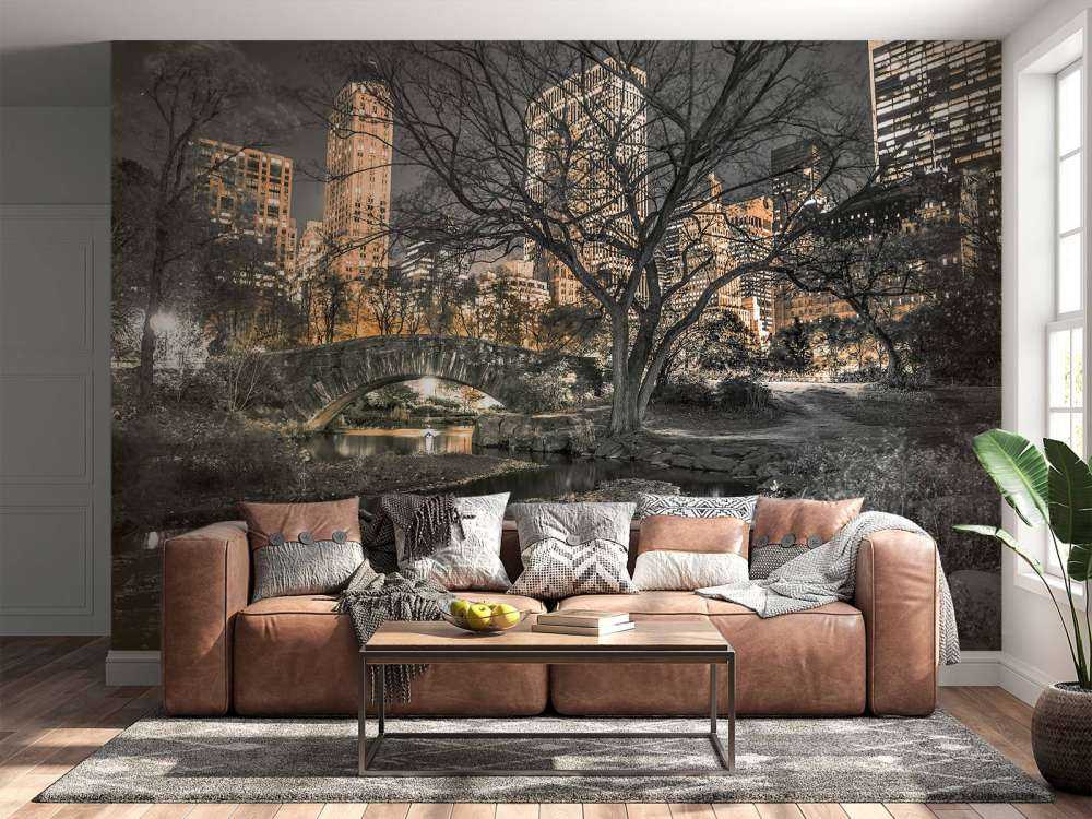 Central park in the evening