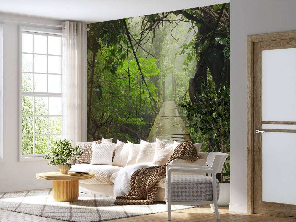 Bridge with wooden planks