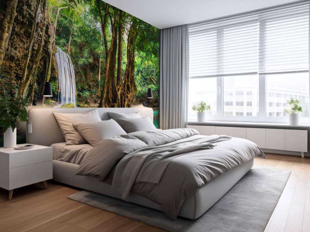 Waterfall in tropical jungle