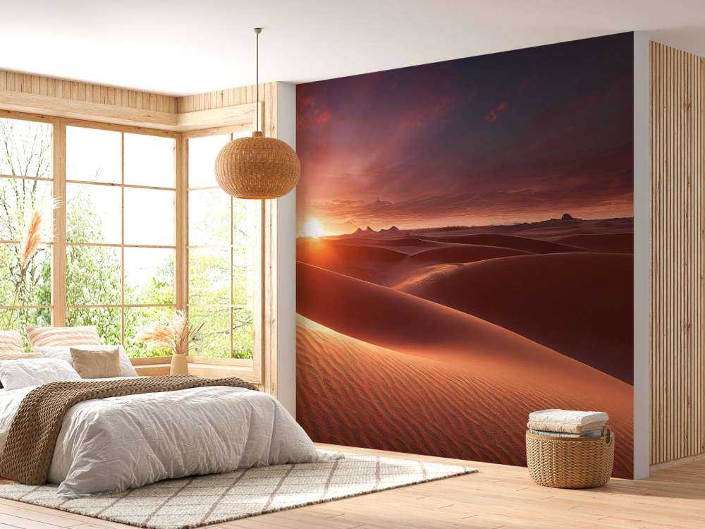 Zandduinen bij zonsondergang