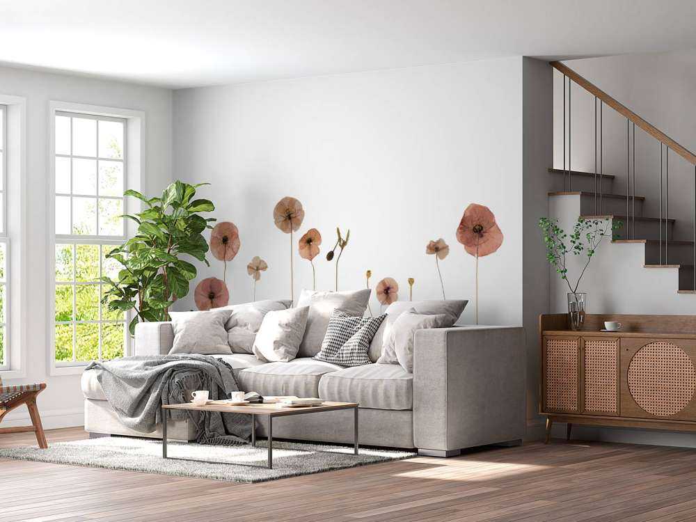 Poppy flower field colourful