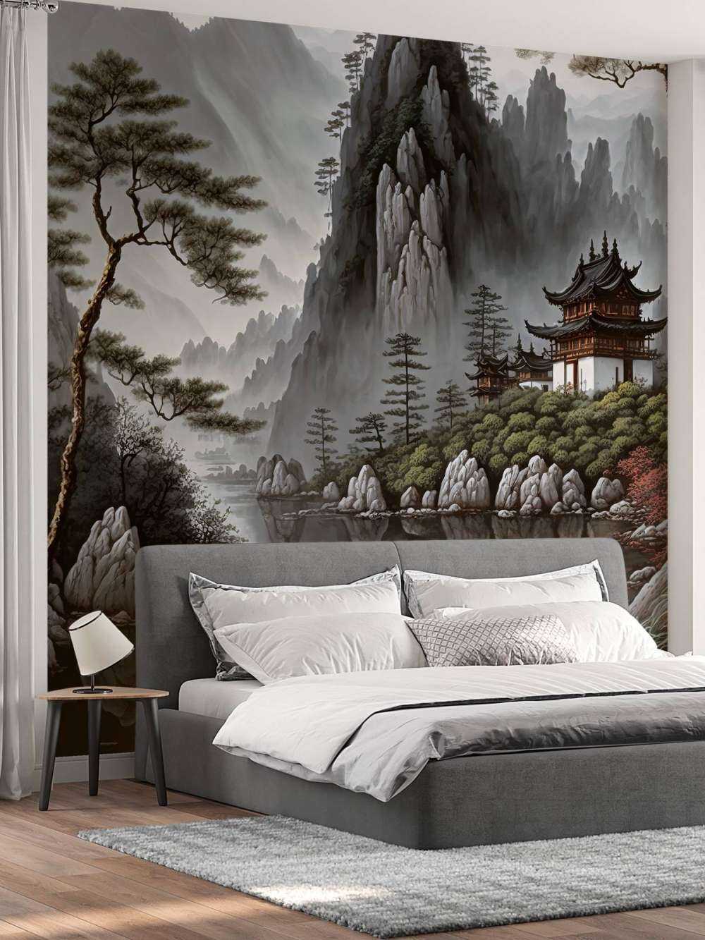 Geïllustreerde bergen landschap