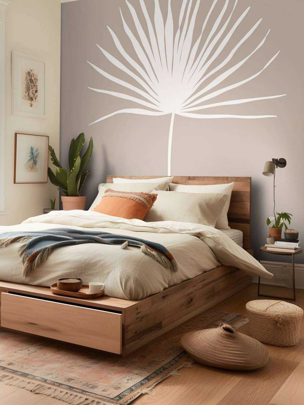 Plant op beige achtergrond