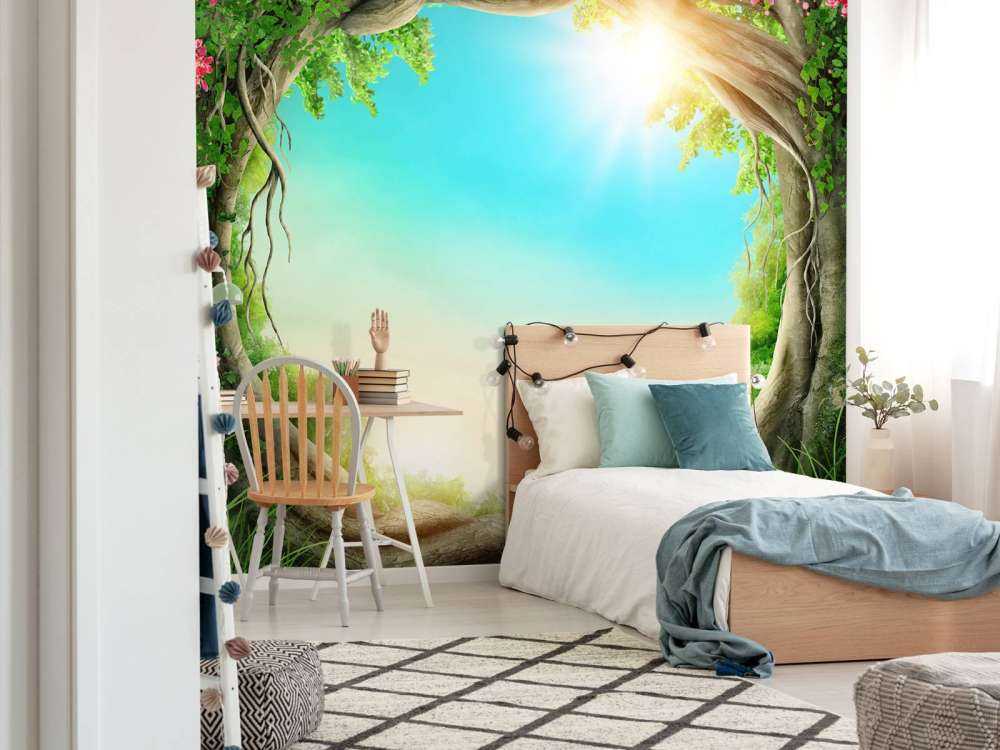 Colourful fairytale forest