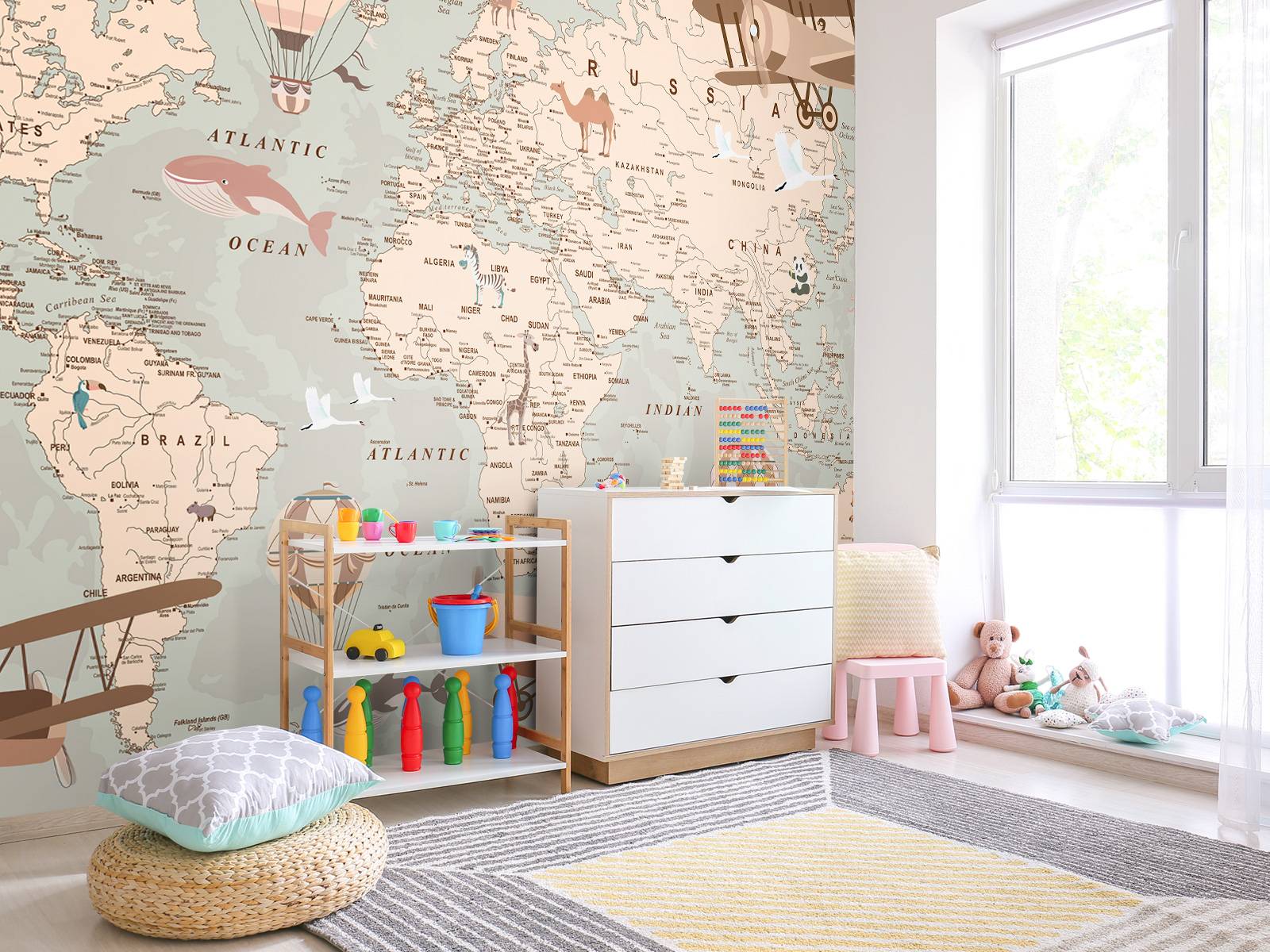 Beige world map