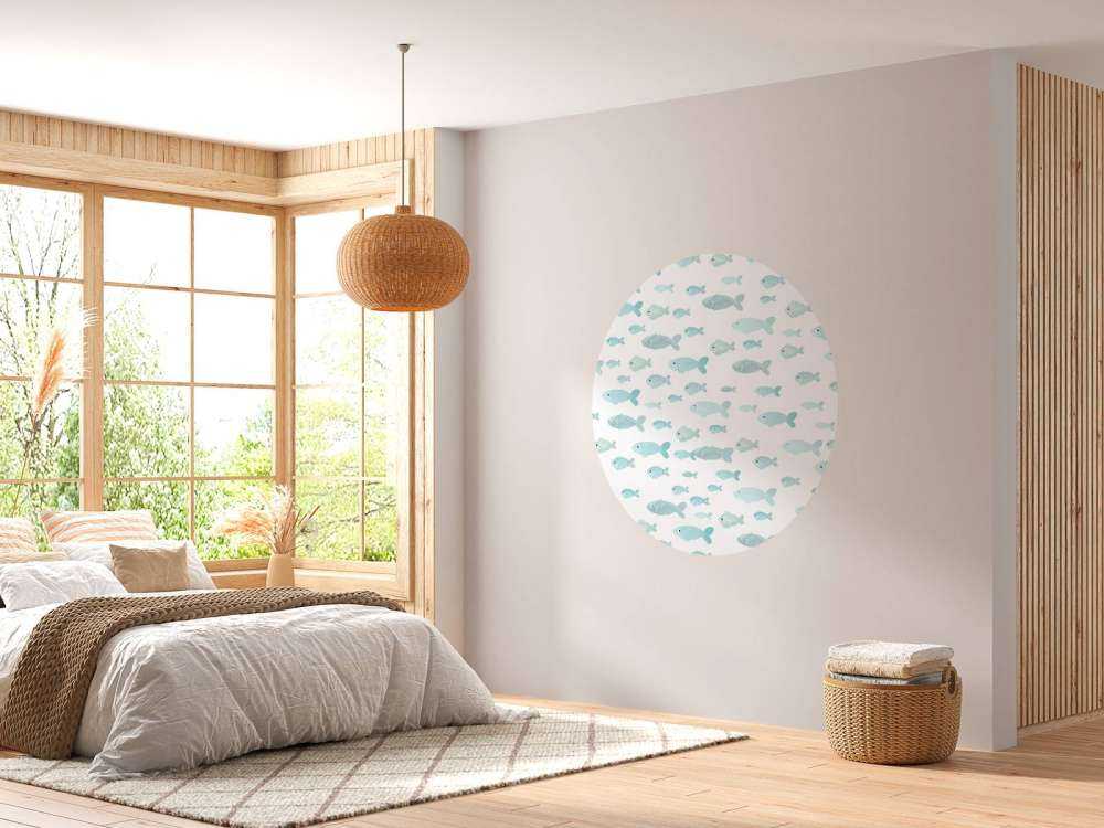 Blauwe visjes print
