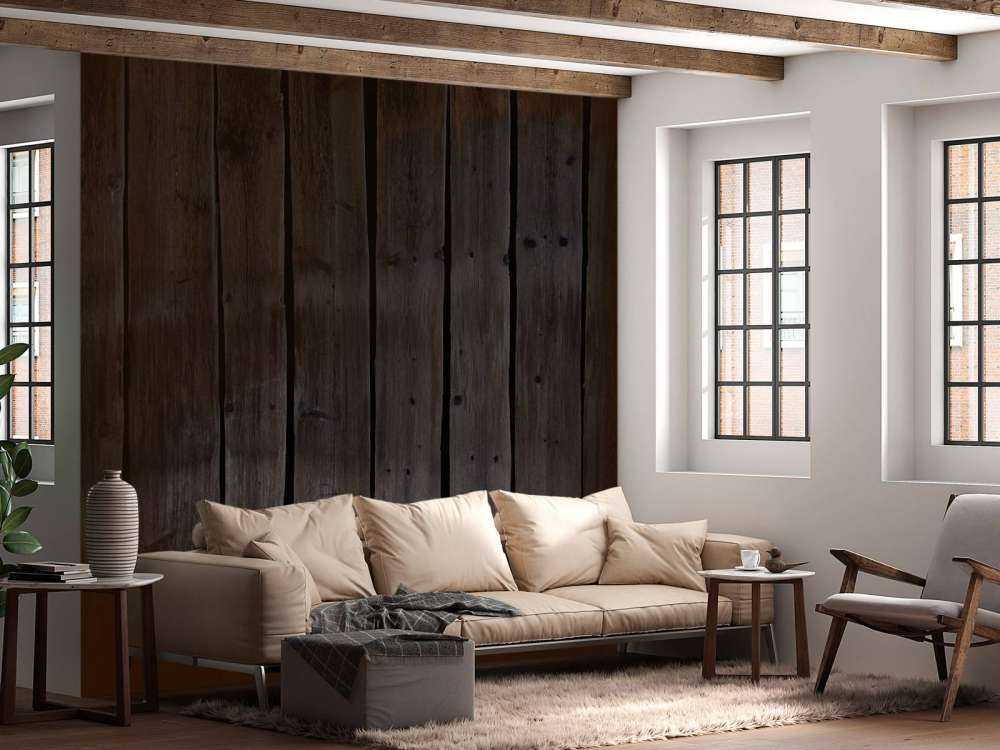 Light fall on dark wood