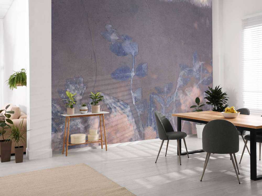 Wild geranium and snowberry - blue