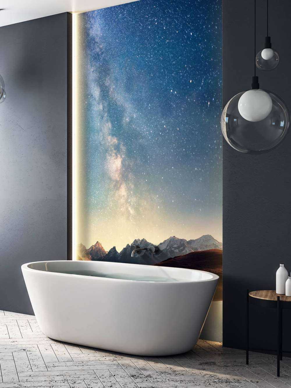 Starry sky above the mountains