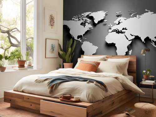 3D World map black