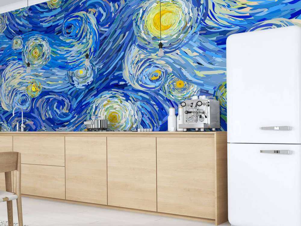 Starry night illustration