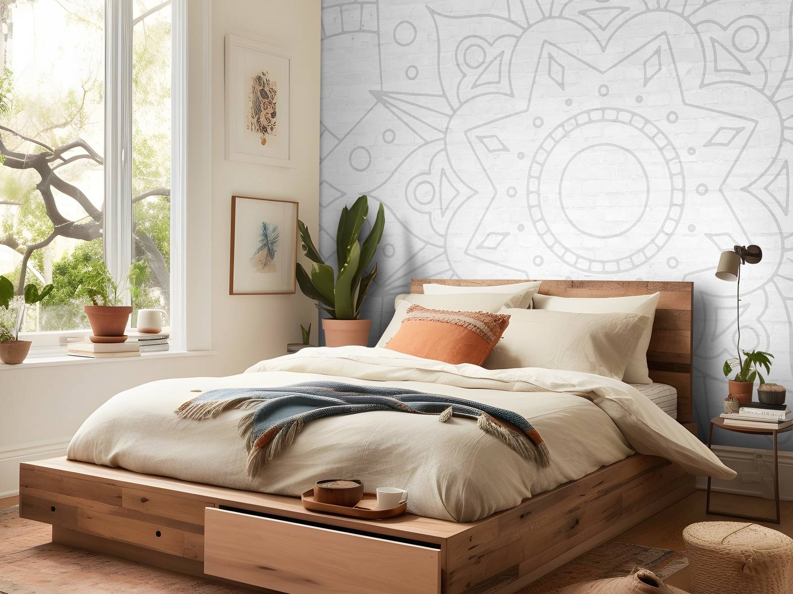 Geometric Gray Mandala