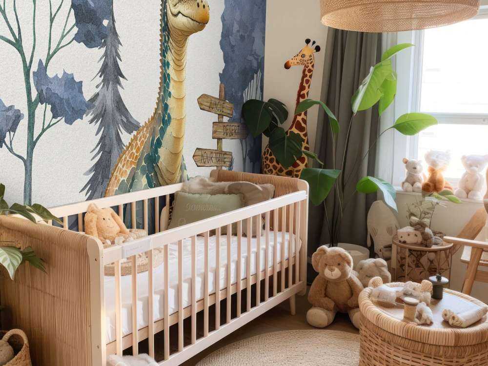 Baby brachiosaurus in the blue jungle