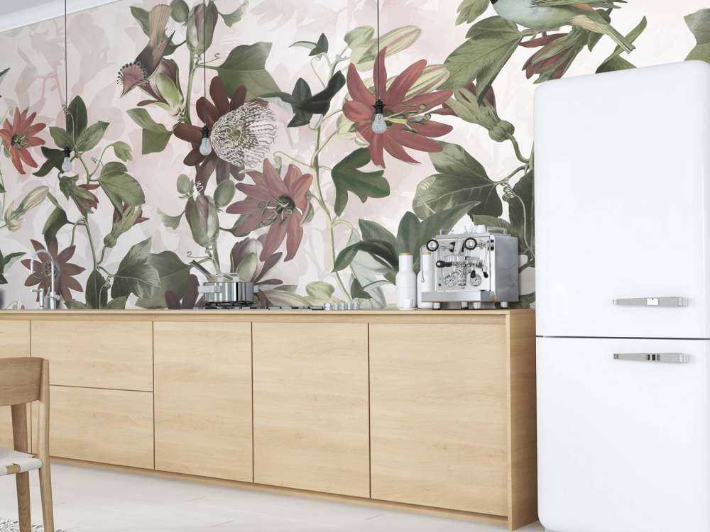 Seven Birds in Enchanted Foliage - Blush Garden