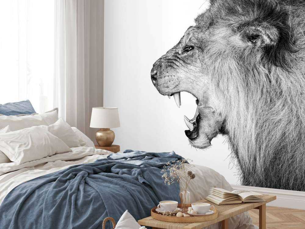 Roaring lion white
