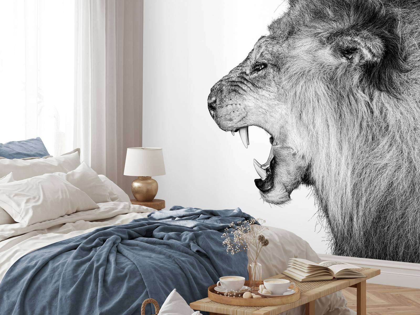 Roaring lion white