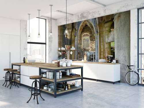 Abandoned building with arches