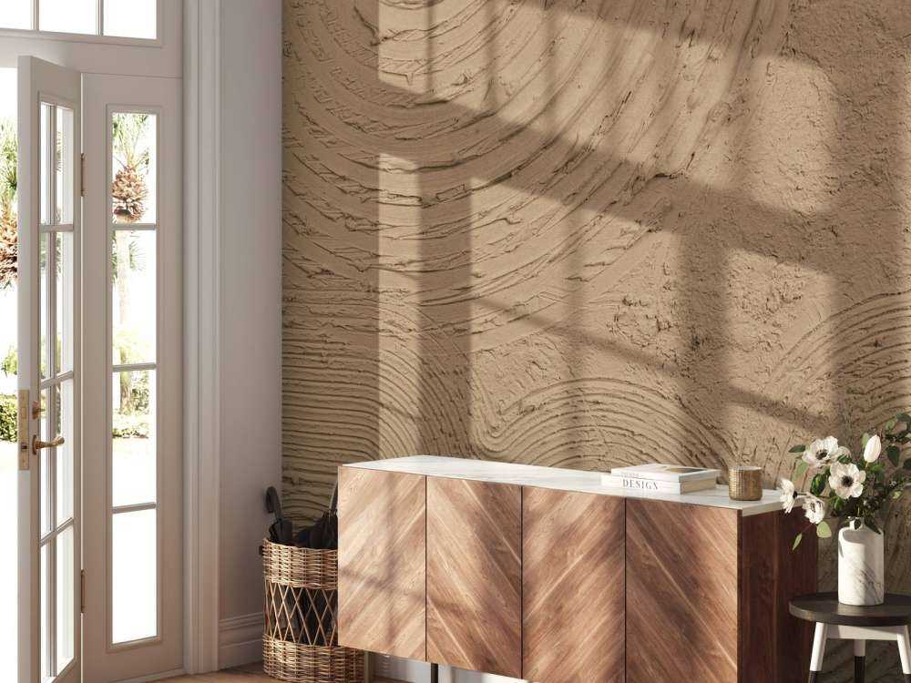 Organic shapes and lines in gold brown