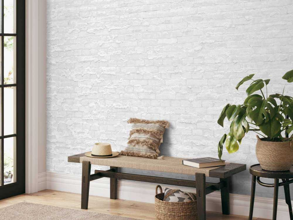 White bricks with cement
