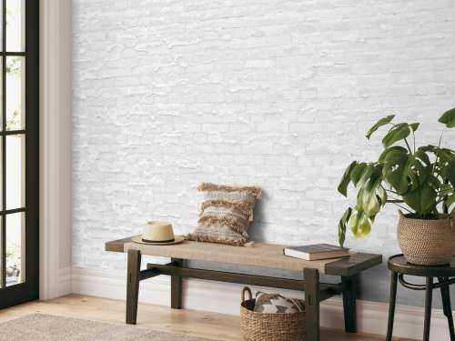 White bricks with cement