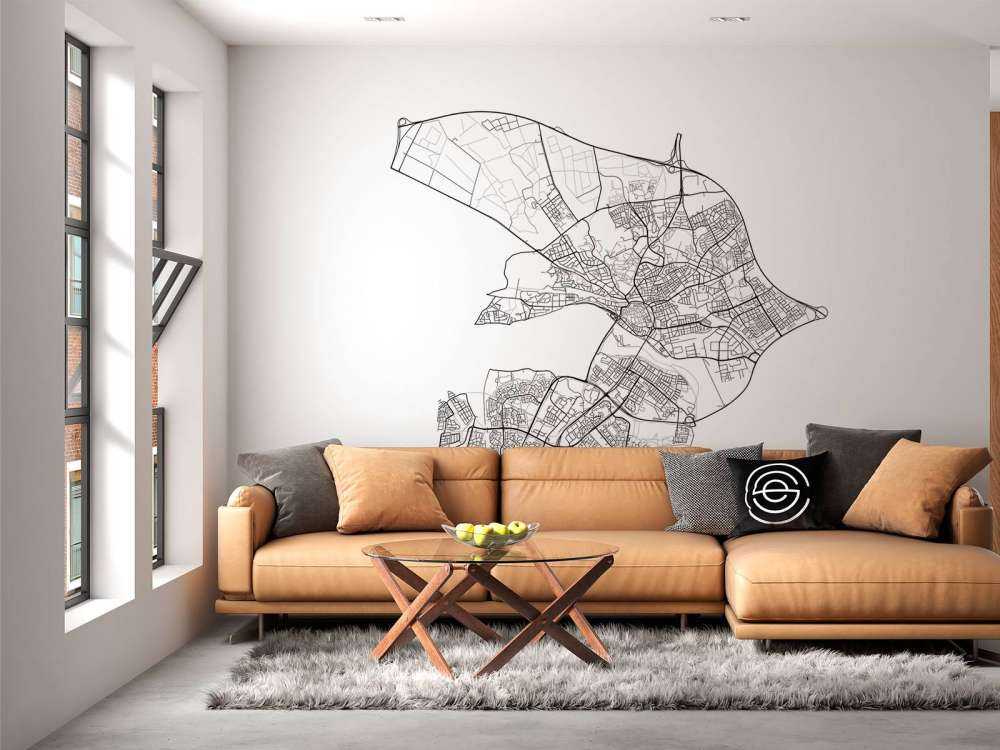 Plattegrond van Arnhem, wit