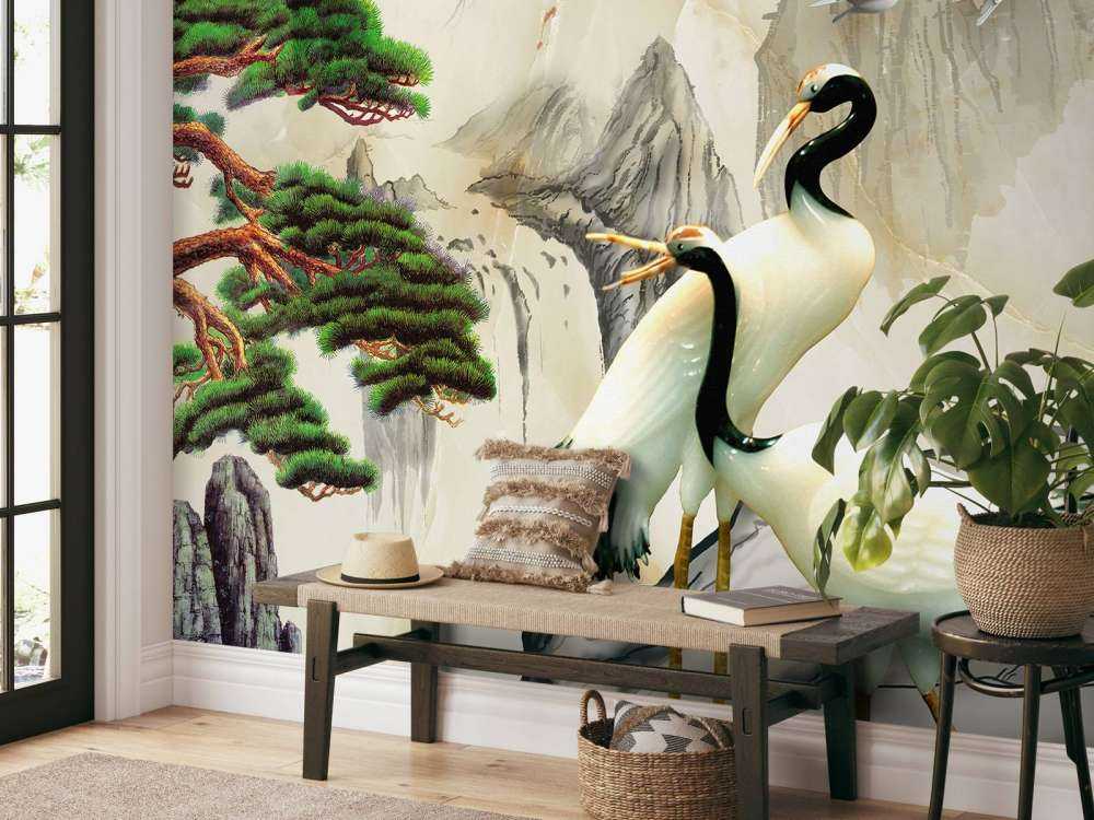 Cranes in a fantasy world