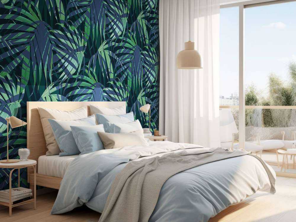 Green palm leaves