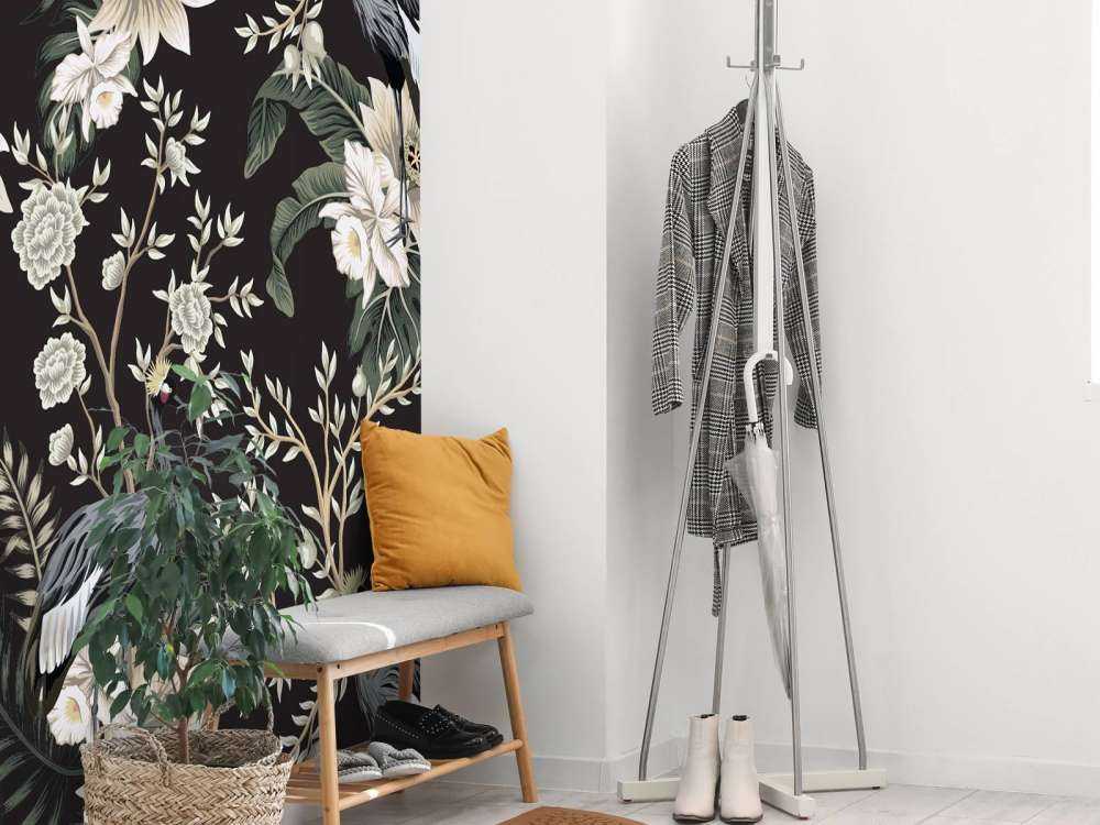 Kraanvogels tussen de bladeren