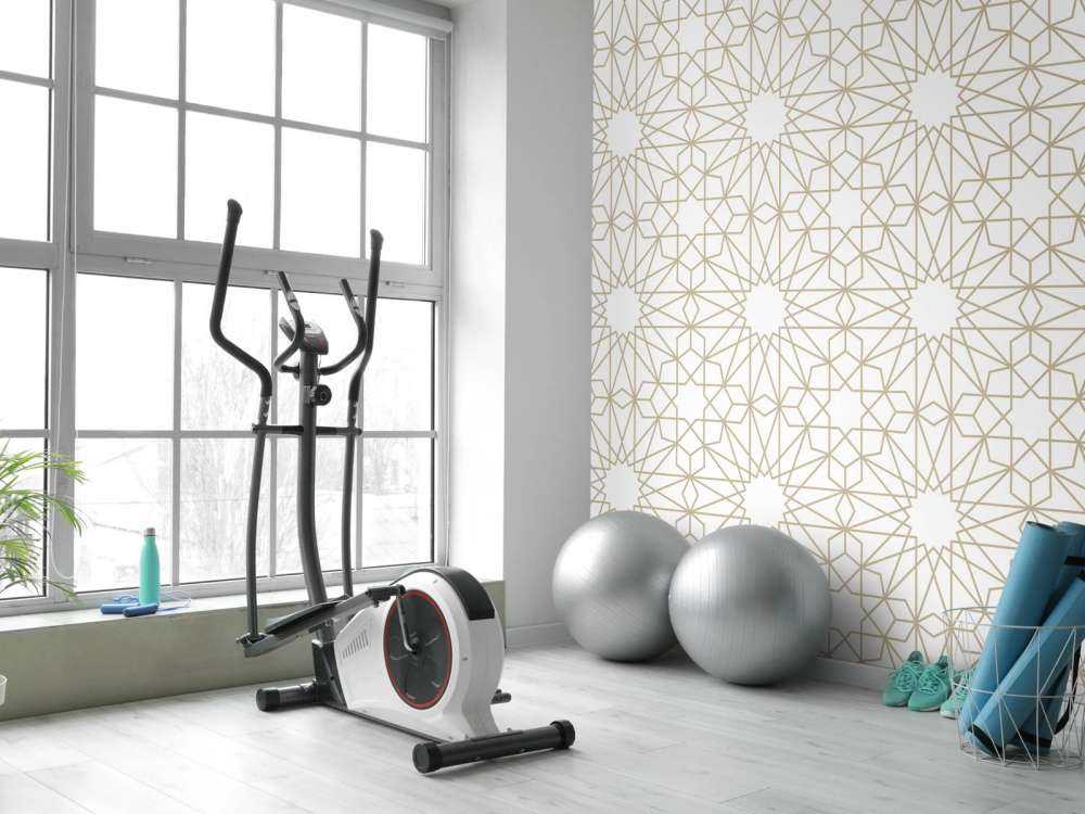 Geometric flowers, white