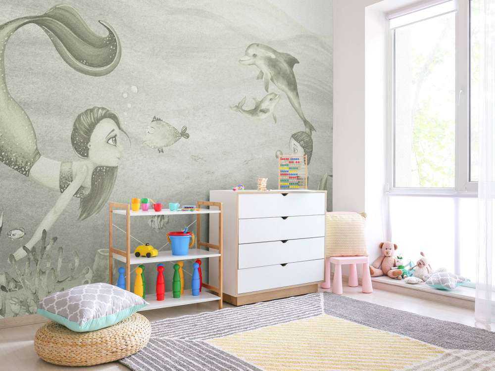 Mermaids world in green