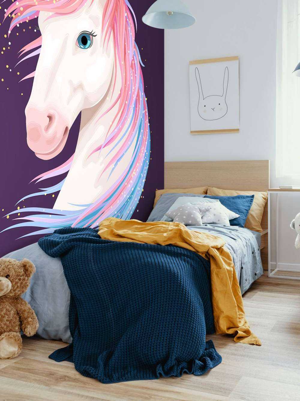 Unicorn with coloured mane