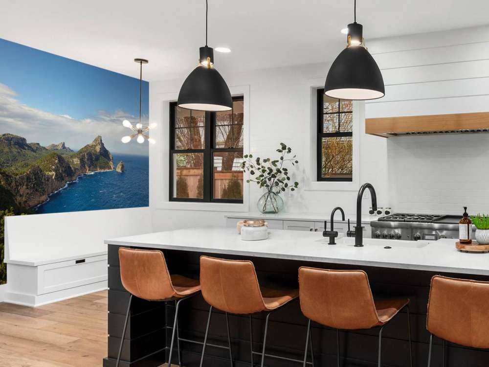 Flared rock in the sea